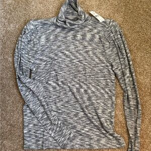 LOFT Heathered Gray Knit Turtleneck